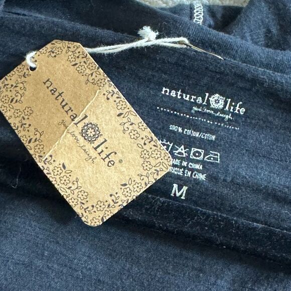 Natural Life Jumpsuit Womens size M slouchy Black oversized Drop Waist Boho New - Picture 9 of 10